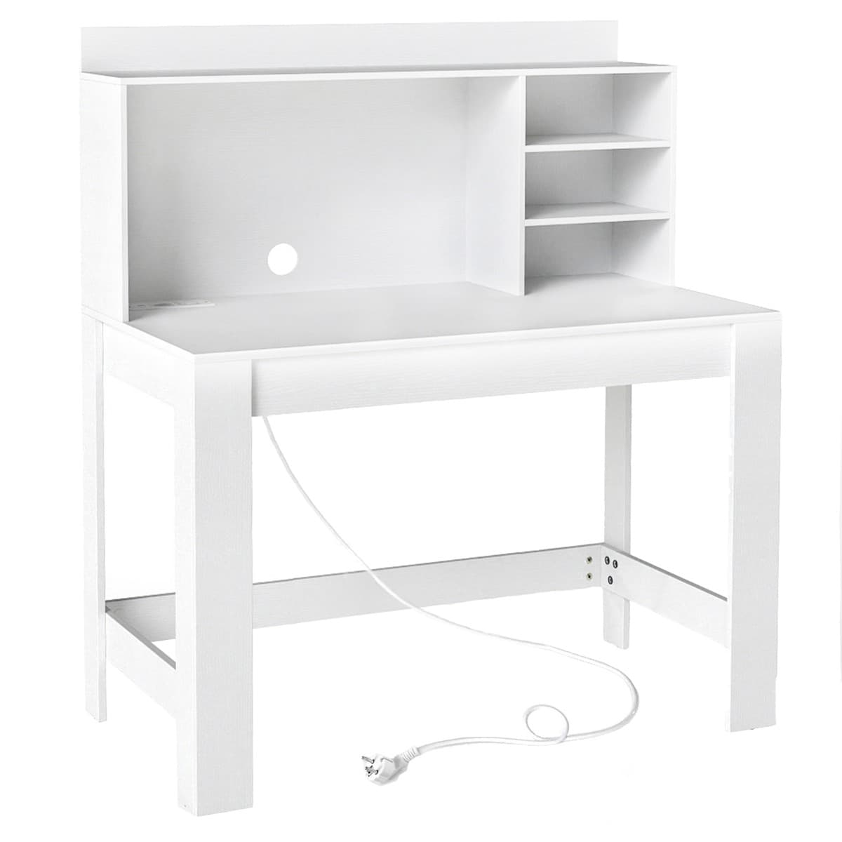 Bureau d'Ordinateur avec Bibliothèque Bureau d'Étude avec Prises Électriques et Passe-câbles Table M