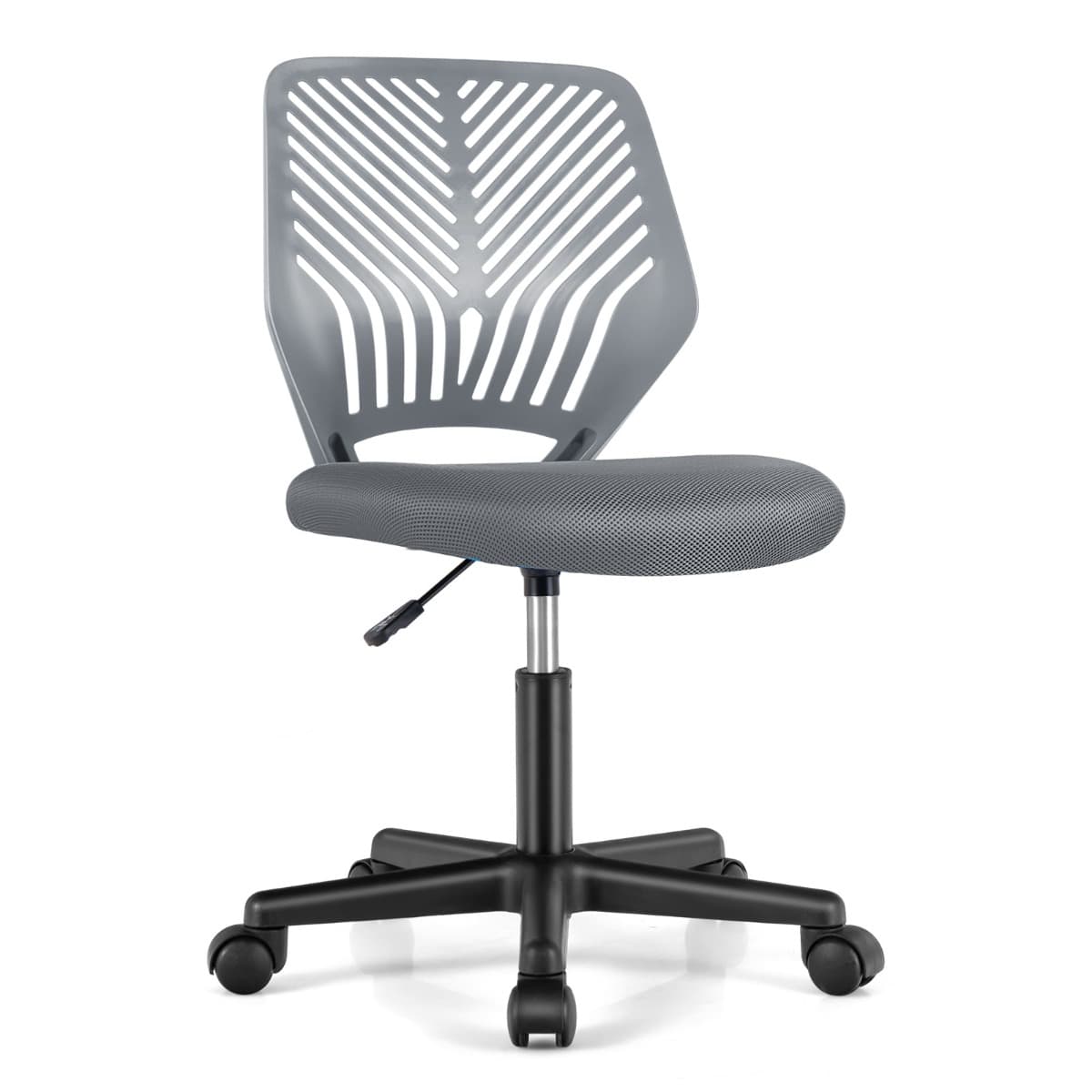 Chaise de Bureau Pivotante Enfants avec Hauteur Réglable 77-89cm Siège à Roulettes avec Dossier Ergo