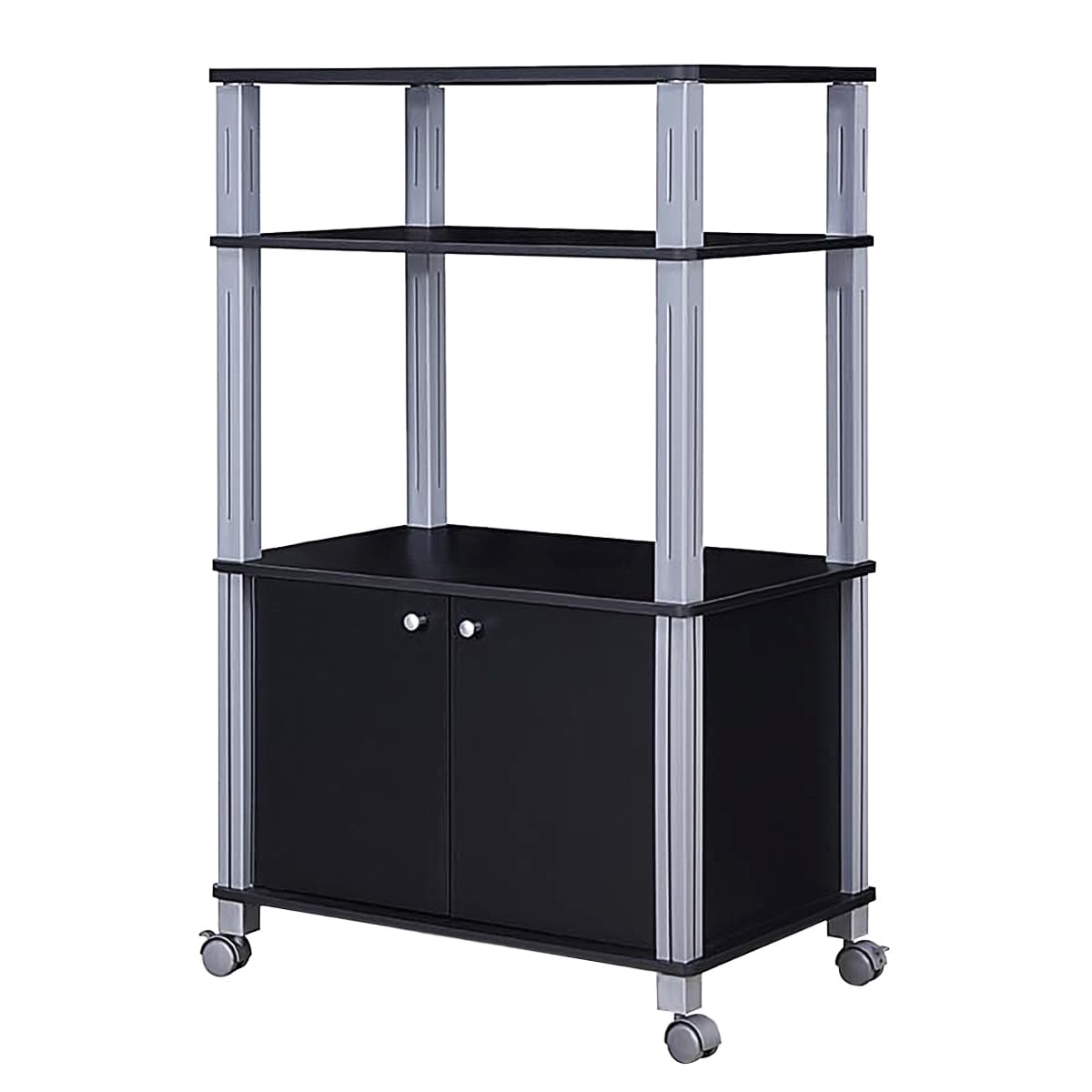 CostwayEtagère de Rangement Roulante Chariot de Cuisine Roulant pour Micro-ondes en Mdf 60x395x93-975cm Noir