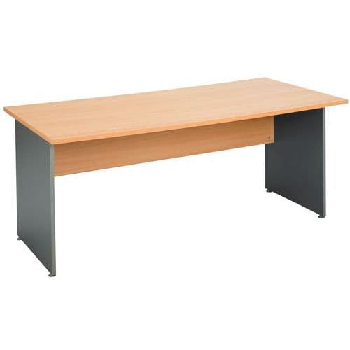 Basik Bureau Droit L140 Hetre / Alu