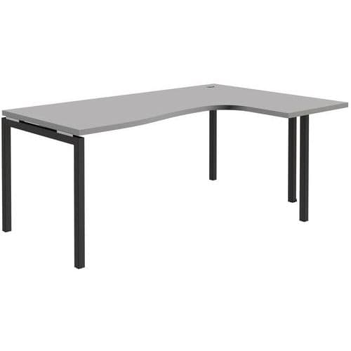 Bureau Compact Retour Droit Ajustable - Gris Clair - Open - 120x180cm