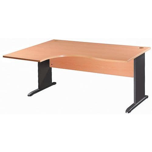 Bureau Compact L160 Retour Gauche Pieds L- Gris Anthrac.