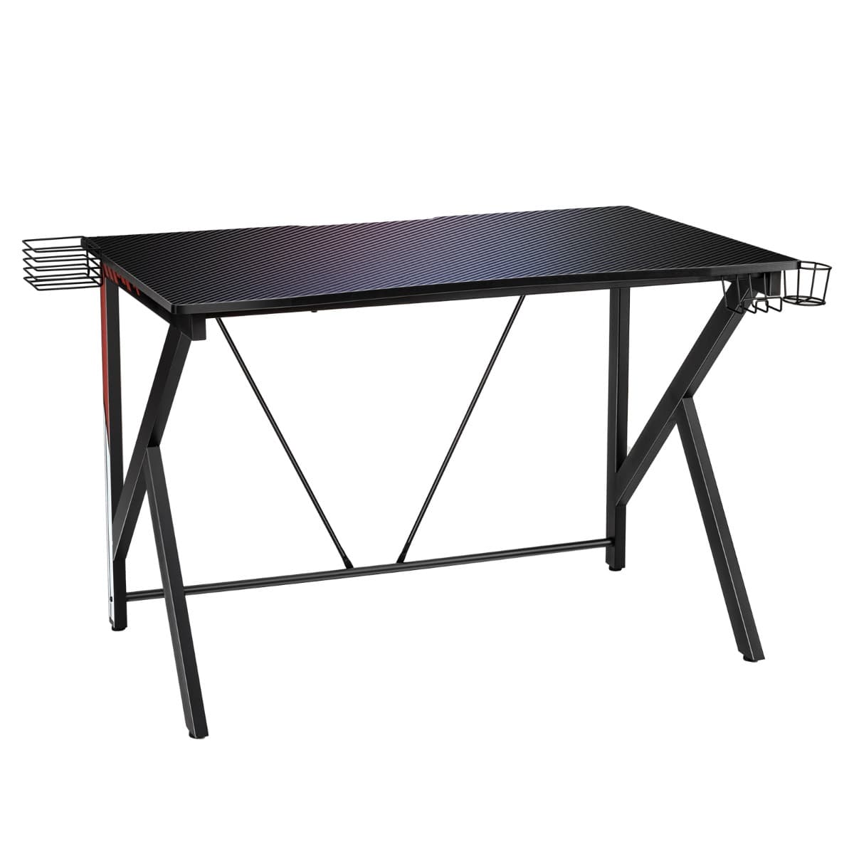 Bureau Gamer Bureau de Jeu pour Gaming avec Stockage Vidéo Porte-Gobelet et Crochet 115 x 73 x 76,5