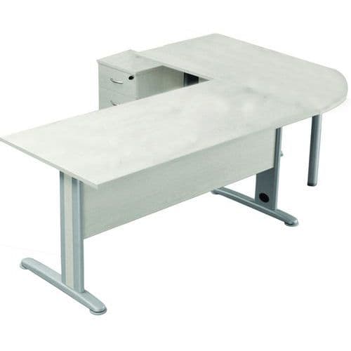 Bureau Av P. L. 160 Cm Av Angle 80 Et Caiss. 2 Tir. T.2318