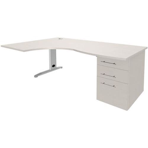 Bureau Asymétrique 180 Cm Retour G. Av Caiss. Porteur T.2318
