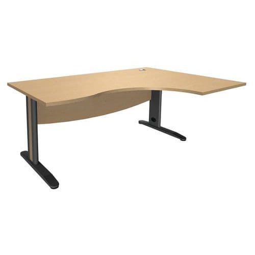 Bureau Asymétrique Pieds En Métal à Droite 180 Cm T.1316