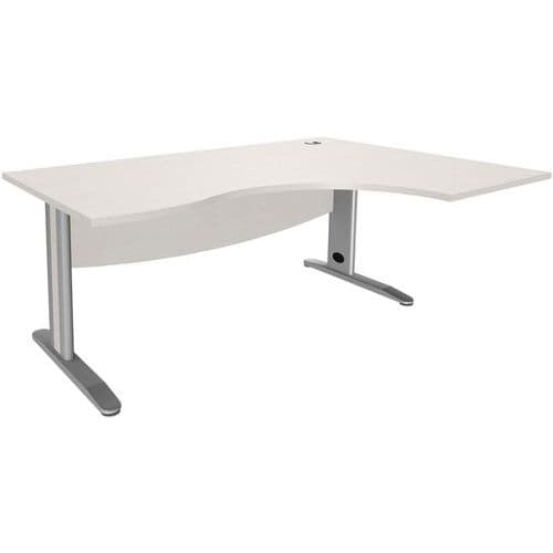 Bureau Asymétrique Pieds En Métal à Droite 180 Cm T.2318