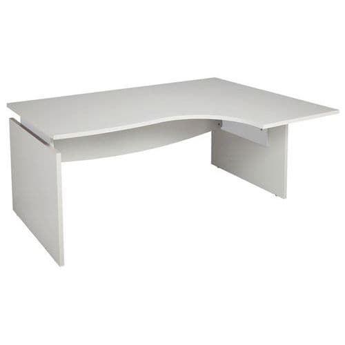 Bureau Asymétrique Linéo L. 180 Cm Retour à Droite Blc/alu